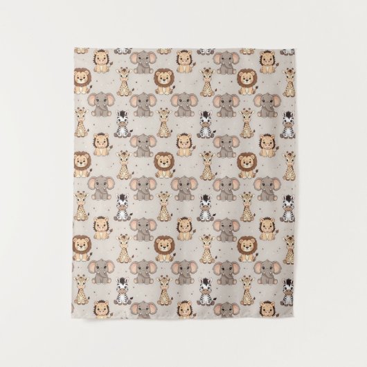 Tenture Motif Safari Bébé Neutre (Devant)