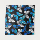Tenture Motif sans couleur foncée avec papillons bleus Mor (Devant (Horizontal))