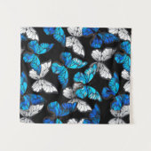 Tenture Motif sans couleur foncée avec papillons bleus Mor (Devant (Horizontal))