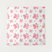 Tenture Motif sans couture à l'aquarelle de pattes de chat (Devant (Horizontal))