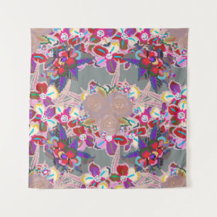 Tenture Motif sans couture aux motifs floraux. Patte trans