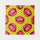 Tenture Motif sans couture avec badge de caricature avec l (Devant)