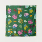Tenture Motif sans couture avec branches de coraux et plan (Devant (Horizontal))
