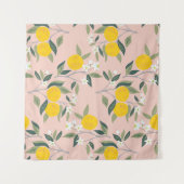 Tenture Motif sans couture avec branches d'oranges en fleu (Devant (Horizontal))