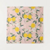 Tenture Motif sans couture avec branches d'oranges en fleu (Devant)