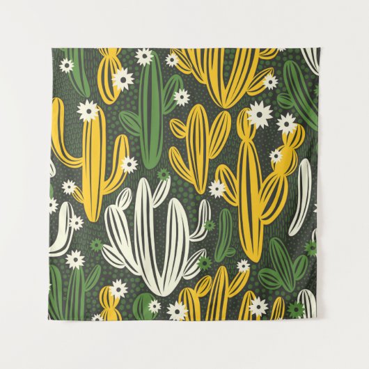 Tenture motif sans couture avec cactus sur arrière - plan (Devant)