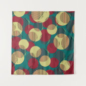 Tenture Motif sans couture avec cercles et lignes. (Devant (Horizontal))