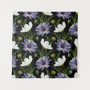 Tenture Motif sans couture avec cosmos blanc et marguerite