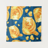 Tenture Motif sans couture avec de mignons chats en carica (Devant (Horizontal))