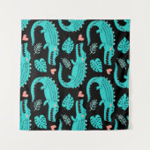Tenture Motif sans couture avec de mignons crocodiles de d (Devant (Horizontal))