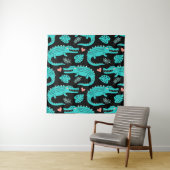 Tenture Motif sans couture avec de mignons crocodiles de d (En situation)