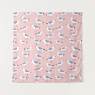 Tenture Motif sans couture avec de mignons mouettes