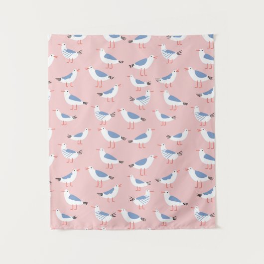 Tenture Motif sans couture avec de mignons mouettes (Devant)