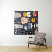 Tenture Motif sans couture avec des chatons mignons dans u (En situation (horizontale))