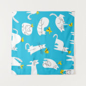 Tenture Motif sans couture avec des chats drôles jouant av (Devant (Horizontal))