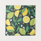 Tenture Motif sans couture avec des citrons. Impression d' (Devant (Horizontal))