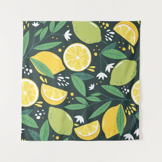 Tenture Motif sans couture avec des citrons. Impression d' (Devant)
