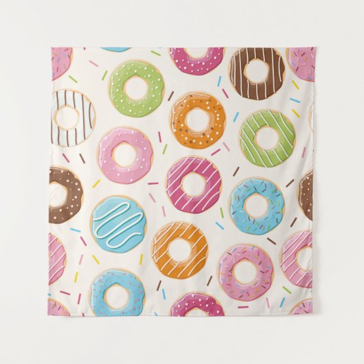 Tenture Motif sans couture avec des donuts brillants color (Devant)