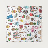 Tenture Motif sans couture avec des éléments d'été. illust (Devant (Horizontal))