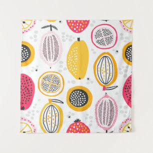 Tenture Motif sans couture avec des fruits exotiques dessi