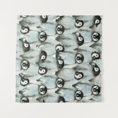 Tenture Motif sans couture avec des pingouins mignons (Devant (Horizontal))