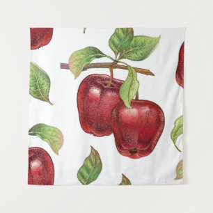 Tenture Motif sans couture avec des pommes rouges. vinique