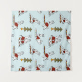 Tenture Motif sans couture avec différents lapins sur les  (Devant (Horizontal))