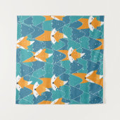 Tenture Motif sans couture avec différents mignons renards (Devant (Horizontal))