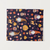 Tenture Motif sans couture avec éléments Halloween vintage (Devant (Horizontal))