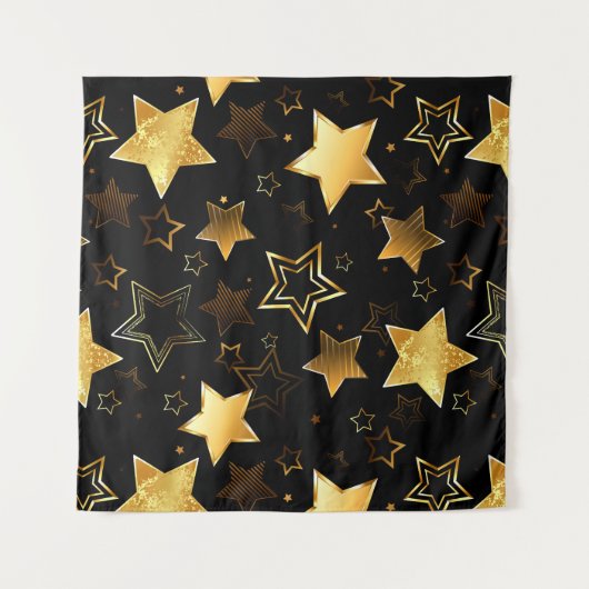 Tenture Motif sans couture avec étoiles d'or (Devant (Horizontal))