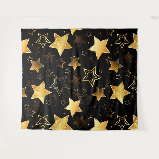 Tenture Motif sans couture avec étoiles d'or (Devant (Horizontal))