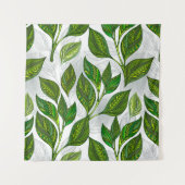 Tenture Motif sans couture avec Feuilles de thé vert (Devant)