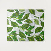Tenture Motif sans couture avec Feuilles de thé vert (Devant (Horizontal))