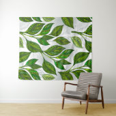 Tenture Motif sans couture avec Feuilles de thé vert (En situation (horizontale))