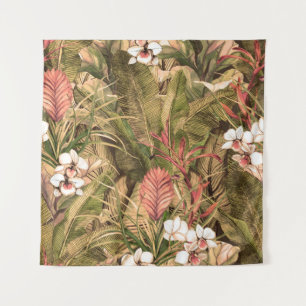 Tenture Motif sans couture avec feuilles tropicaux et fleu