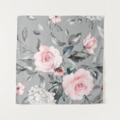 Tenture Motif sans couture avec fleurs de printemps et feu (Devant (Horizontal))