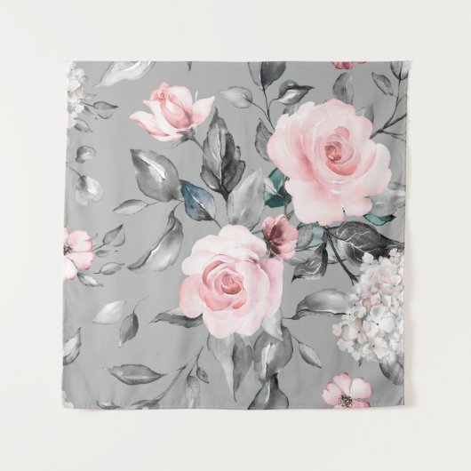 Tenture Motif sans couture avec fleurs de printemps et feu (Devant)