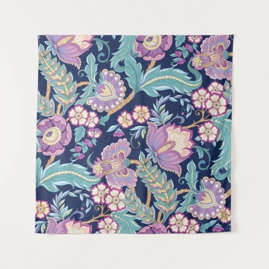 Tenture Motif sans couture avec fleurs décoratives stylisé (Devant)