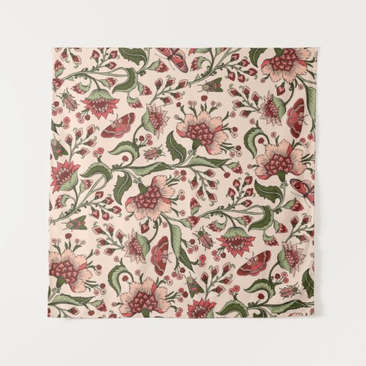 Tenture Motif sans couture avec fleurs d'imaginaire, mur n (Devant (Horizontal))