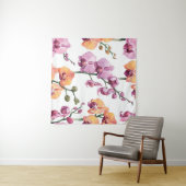 Tenture Motif sans couture avec fleurs d'orchidées aquarel (En situation (horizontale))