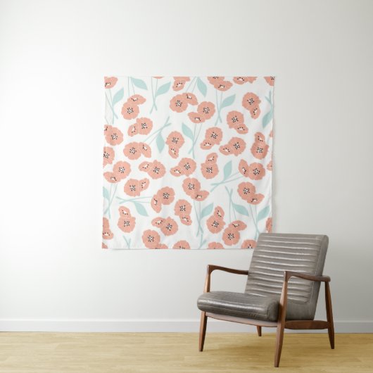 Tenture Motif sans couture avec fleurs et éléments floraux (En situation)