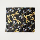 Tenture Motif sans couture avec libellules dorées (Devant (Horizontal))