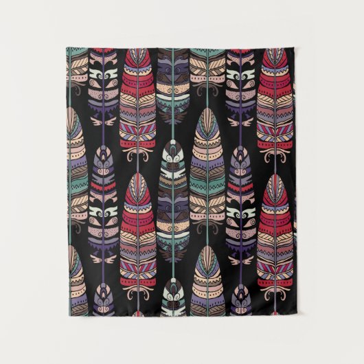 Tenture Motif sans couture avec plumes d'oiseaux. L'art tr (Devant)