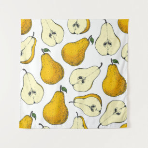 Tenture Motif sans couture avec poire. Motif tiré à la mai