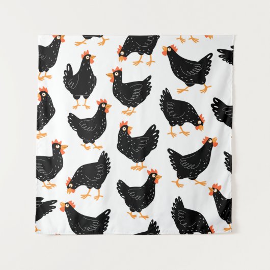 Tenture Motif sans couture avec poulet (Devant)