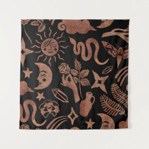 Tenture Motif sans couture avec symboles mystiques et magi