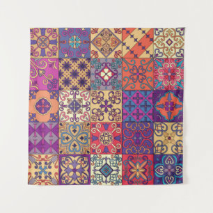 Tenture Motif sans couture avec tuiles portugaises en tala