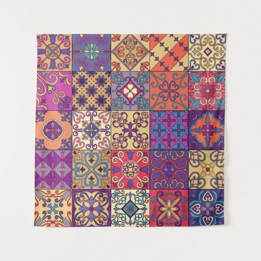 Tenture Motif sans couture avec tuiles portugaises en tala (Devant)