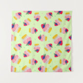 Tenture Motif sans couture avec un cupcake aux fraises (Devant)