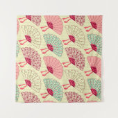 Tenture Motif sans couture avec ventilateurs.  (Devant (Horizontal))